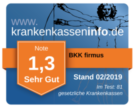 Note 1,3 im großen Krankenkassen-Test 2019