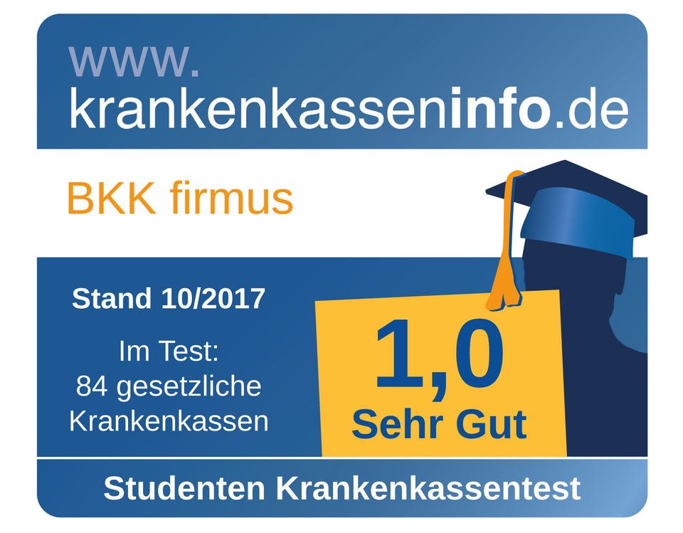 Testsieger im Studenten-Krankenkassentest 2017 Testsieger im Studenten-Krankenkassentest 2017