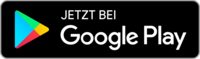 Google Play-Logo mit dem Text JETZT BEI Google Play auf schwarzem Hintergrund.