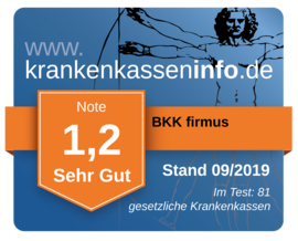 Note 1,1 im großen Krankenkassen-Test im September 2019