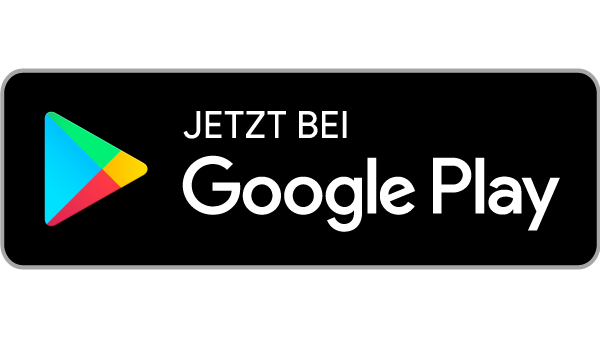 Google Play-Logo mit dem Text JETZT BEI Google Play auf schwarzem Hintergrund.