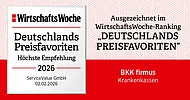 Zertifikat Wirtschaftswoche-Ranking Deutschlands Preisfavoriten - Höchste Empfehlung 2026
