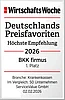 Zertifikat Wirtschaftswoche-Ranking Deutschlands Preisfavoriten - Höchste Empfehlung 2026
